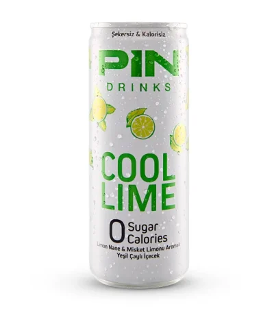 Pin Drinks Cool Lime Kutu 250 ml 24 adet