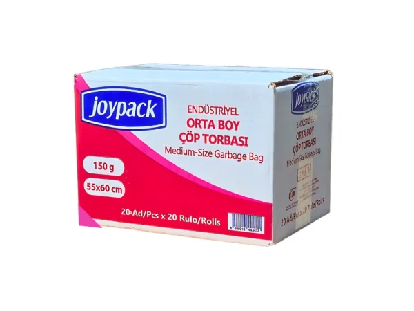 Joypack Jumbo Endüstriyel Orta Boy Çöp Torbası 150 gr 55X60 20 Rulo